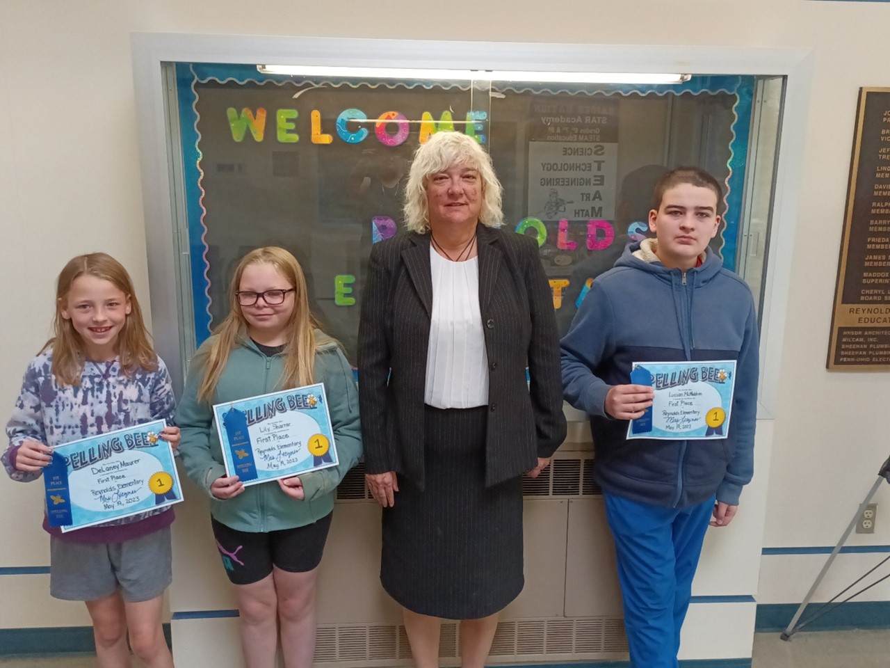 4th 5th 6th Grade Spelling Bee Winners
